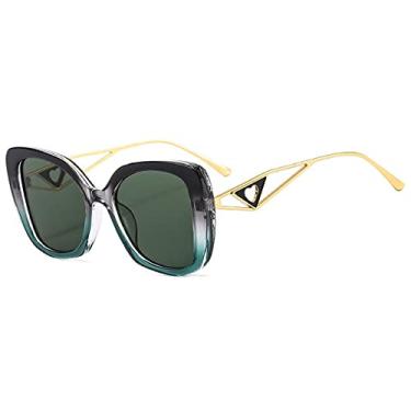 Imagem de Óculos de sol vintage olho de gato moda feminina design de luxo coração decorar óculos de sol lindos óculos coloridos uv400 óculos, c5 preto cinza verde, tamanho único