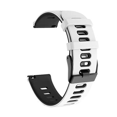 Imagem de HAZELS Pulseira de relógio inteligente para Garmin VENU 2 Plus Pulseira VENU/VENU2 Forerunner 245 645 Pulseira de relógio Silicone 20 22mm Cinto (Cor: Branco Preto, Tamanho: para Garmin VENU)