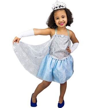 Imagem de Fantasia frozen Infantil Vestido princesa Elsa Verão C/Capa (PP 1-2)
