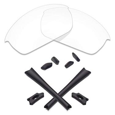 Imagem de Lentes de reposição e kits de borracha Mryok para óculos de sol Oakley Flak Jacket – Opt, Hd Clear No Polarized Lenses & Black Rubber Kits, One size