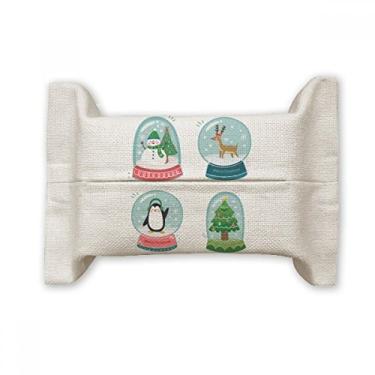 Imagem de Feliz Natal boneco de neve árvore de presente de papel para lenços faciais bolsa de linho de algodão