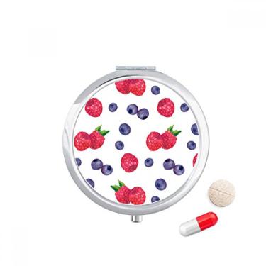 Imagem de Estojo de comprimidos com estampa de frutas de morango, porta-comprimidos, caixa de armazenamento de remédios