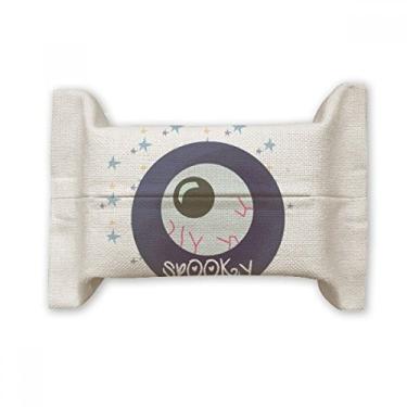 Imagem de Bolsa de linho de algodão com suporte de cobertura de papel para lenços faciais para o dia das bruxas