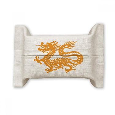 Imagem de Year of Dragon Animal Zodíaco da China Suporte de capa de papel para lenços faciais Saco de linho de algodão