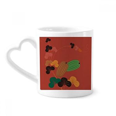 Imagem de Caneca de abóbora de cultura japonesa com pintura de cerâmica e copo de coração de vidro