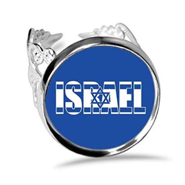 Imagem de DIYthinker Anel de noivado ajustável com nome da bandeira do país de Israel