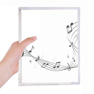 Imagem de Caderno de notas musicais preto da Flappg com folhas soltas e diário recarregável