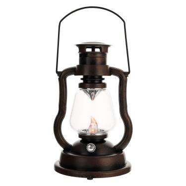 Imagem de 1 Unidade Lanterna Retrô Recarregável Chama Antiga Lamparina a Querosene Lâmpada De Queima De Óleo Lâmpada De Querosene Antiga Lanternas De Jardim Iluminação Elétrico Abdômen