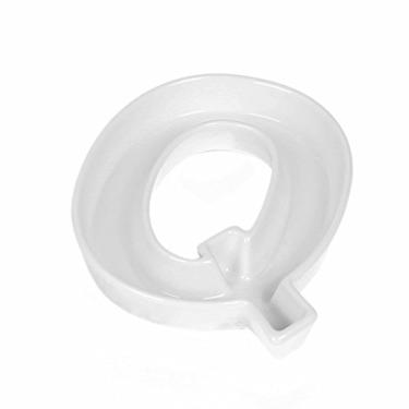Imagem de Pratos e pratos de cerâmica para doces e nozes, decoração de festa de casamento, Branco, Letter Q, 1