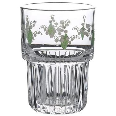 Imagem de PAYNAN Xícara de vidro vintage de 350 ml com padrão de orquídea e resistente ao calor