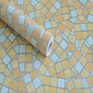 Imagem de KiKiYe Adesivo de parede autoadesivo de PVC para cozinha, banheiro, papel de parede à prova d'água, azulejo de mosaico, decoração de Hogar moderno
