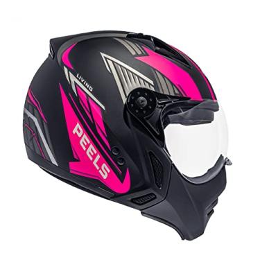 Imagem de Capacete Aberto Moto Peels Mirage Living Preto Fosco e Pink 56