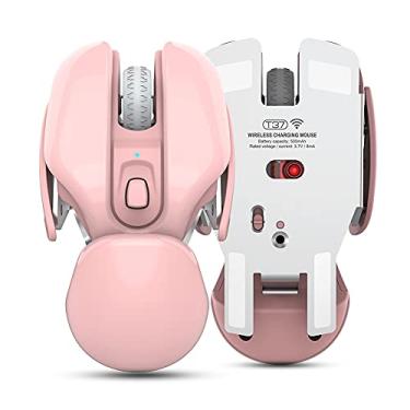 Imagem de Mouse Sem Fio, Mouse Ergonômico para Computador 2,4 Ghz Sem Fio 1600 DPI, Mouse Silencioso óptico Recarregável de 4 Botões para Escritório, para XP/Vista/7/8, Laptop/Desktop/PC (Rosa)