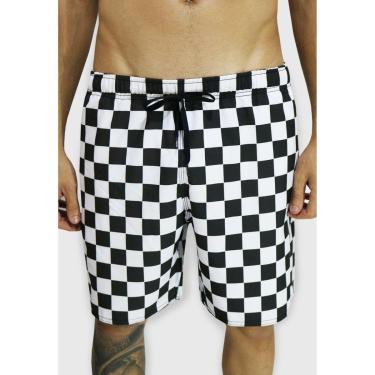 Imagem de Shorts Praia Alkary Quadriculado e Branco-Masculino