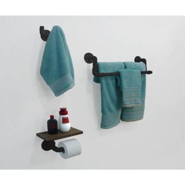 Imagem de Kit Acessórios Para Banheiro Conjunto 3 Peças Porta Toalhas Papel Cabi
