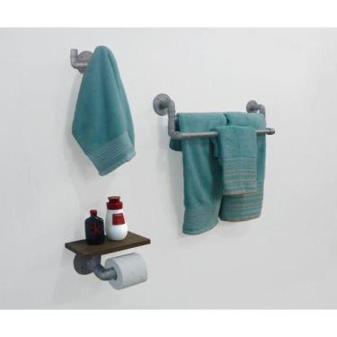 Imagem de Kit Acessórios Para Banheiro Conjunto 3 Peças Porta Toalhas Papel Cabi