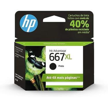 Imagem de Cartucho de tinta H P 667XL Preto Original (3YM81AB) Para Deskjet Ink Advantage 2376, 2776, 6476, 5076, 5276