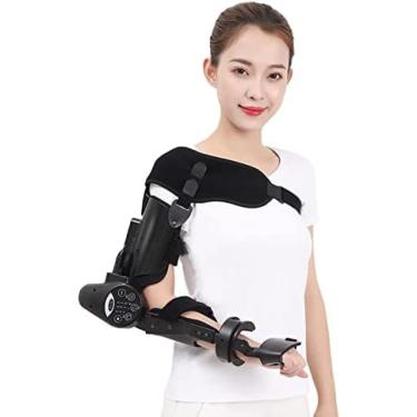 Imagem de Cinta De Cotovelo Articulada Ajustável Pós-operatório Tala De Comprimento Total Órtese Elétrica Exercitador De Braço Fortalecedor Para Homens E Mulheres, Evitar Flexão Excessiva À Noite,Esquerda,C