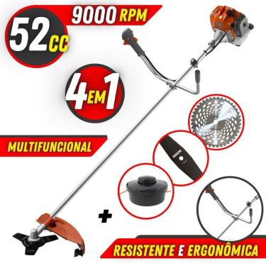 Imagem de Aparador de Grama Á Gasolina Tekna RL520ACN TK 52cc 2HP 9000RPM Alta Performance + Lâmina Extra de 2 Pontas e Disco Extra de 40 Dentes de Vídea