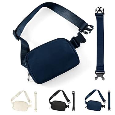 Imagem de Pochete para mulheres e homens, bolsa tiracolo moderna, mini bolsa de cinto com alça ajustável e cinto de extensão de 30 cm, bolsa de cintura impermeável para corrida ao ar livre, caminhadas, viagens
