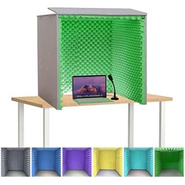 Imagem de Cabine Vocal Portátil, Capa À Prova De Som De Mesa, Cabine De Isolamento, Estúdio De Gravação De Som Feito Por Você Mesmo, Escudo De Absorção De Isolamento, Microfone De Estúdio Para Laptop E Equi