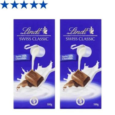 Imagem de Chocolate Ao Leite, Lindt Classic, 2 Barras De 100G