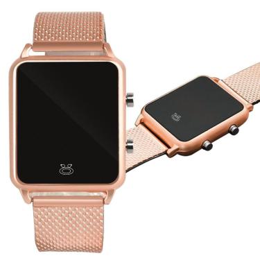 Imagem de Relogio feminino digital led rose silicone garantia presente