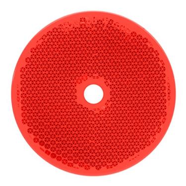 Imagem de Refletor Grand General 80829 vermelho redondo de 2-3/8" com orifício de montagem central para caminhões, reboque, trailers, trailers e ônibus, 1 pacote