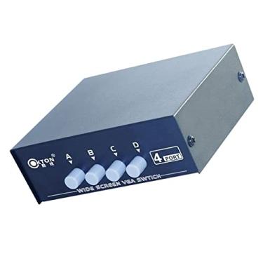 Imagem de NATEFEMIN 4 portas I/O VGA SVGA monitor compartilhamento caixa de interruptor preto para tela LCD PC TV acessório