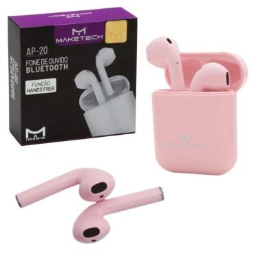 Imagem de Fone De Ouvido Bluetooth 5.0 Pods Ap-20 Rosa Maketech
