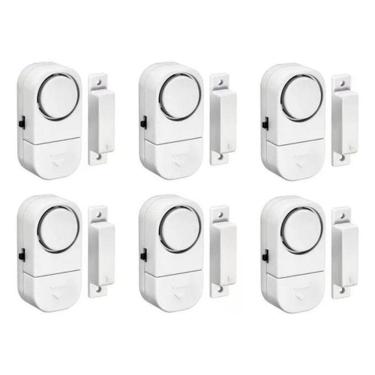 Imagem de Kit 06 Alarme Sonoro Invasão Residencial Porta Janela Portão