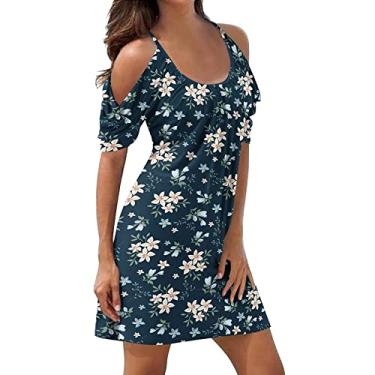 Imagem de Vestido feminino de verão plus size mini vestido sexy aberto nas costas vestido sem cadarço vestido boutique vestido casual vestido de baile, Azul marino, 3G