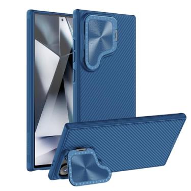 Imagem de Nillkin Capa para Galaxy S24 Ultra com capa e suporte para câmera, tampa e suporte para lente 2 em 1, capa protetora de celular slim fit para Samsung Galaxy S24 Ultra 6,8 polegadas 2024, azul
