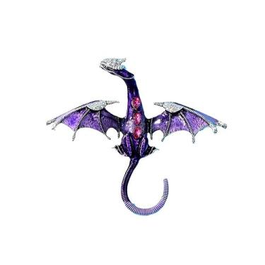Imagem de Broche de dragão esmaltado vintage punk dragão broche de animal dominador dragão voador broche personalidade roupas chapéu bolsa acessórios para homens e mulheres, Cobre, Cobre