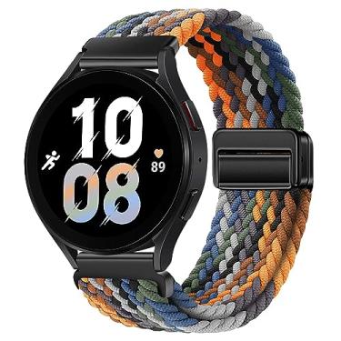 Imagem de Pulseiras magnéticas de nylon compatíveis com Samsung Galaxy Watch 6/5/4/3 Pro/Classic/Sport/Gear S3/S2 Frontier/Active, 20 mm e 22 mm para relógio Samsung Watch 47 mm, 46 mm, 45 mm, 44 mm, 43 mm, 42 mm, 41 mm e 40 mm