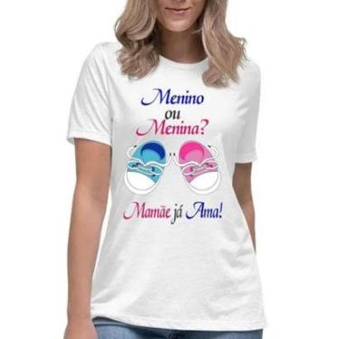 Imagem de Camiseta feminina menino ou menina mamãe já ama camisa mãe-Unissex