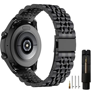 Imagem de EZMVZKU Pulseiras de 22 mm compatíveis com Galaxy Watch 3 de 45 mm/Gear S3, pulseiras de metal de aço inoxidável de ajuste rápido para Garmin Venu 3/2/Forerunner 265/745/Amazfit GTR4/3/2/huawei watch