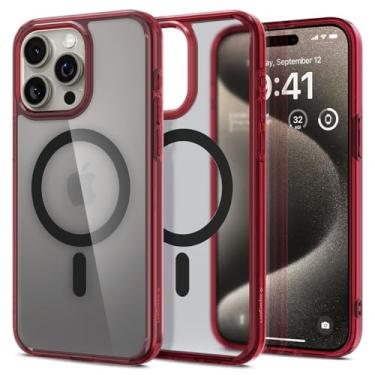 Imagem de Capa Spigen para iPhone 15 Pro Max, Ultra Hybrid MagFit [Anti-amarelecimento] Projetada para Apple iPhone 15 Pro Max - Frost Deep Red