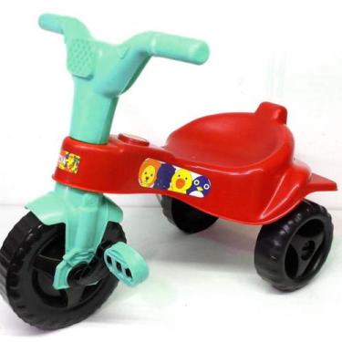 Imagem de Triciclo Motoca Criança Adesivos Vermelho Desmontavel - Omotcha