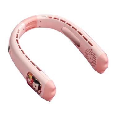 Imagem de Waillynice Ventilador de resfriamento portátil montado no pescoço 2024 sem lâmina USB pessoal vestível faixa de pescoço esportiva condicionador de ar (rosa)
