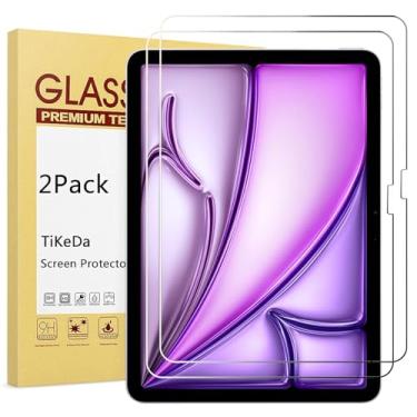 Imagem de TiKeDa Pacote com 2 protetores de tela para iPad Air 13 polegadas 2024 6ª geração M2, protetor de filme de vidro temperado para iPad Air 6ª geração 5G, compatível com Apple Pencil
