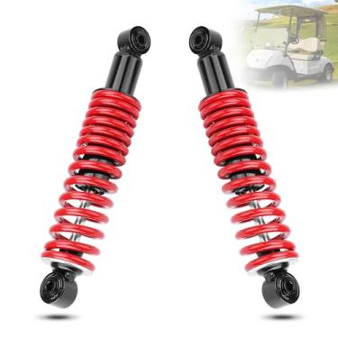 Imagem de Amortecedores de carrinho de golfe traseiro resistentes com molas compatíveis com modelos Yamaha Gas e Electric G14 G16 G19 G20 G22 G29 de substituição # JN4-F2210-00, JN3-F2210-00 (VERMELHO)