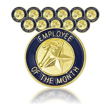 Imagem de SHOP AWARDS AND GIFTS Broche de lapela esmaltado com acabamento dourado, presentes de prêmio de reconhecimento de agradecimento da equipe, Latão, Sem Pedra Preciosa