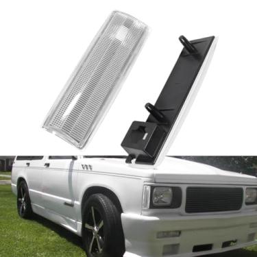 Imagem de Tonsya Para Chevy S10 GMC Jimmy S15 Oldsmobile para-choque dianteiro sinalizador lateral caixa de lente transparente GM2551108, GM2550116