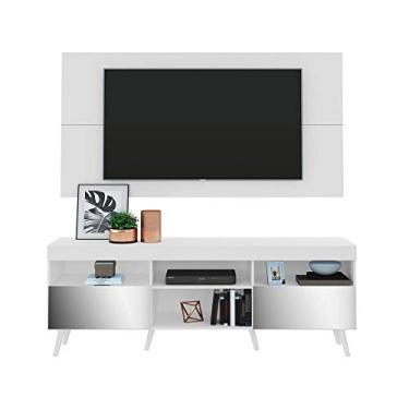 Imagem de Rack com Painel Retrô com Espelho para Tv até 65" Multimóveis Flórida Fg3138 Branco