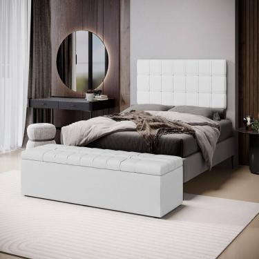 Imagem de Kit Painel Rana 160 e Calçadeira Alpha Couro Aradecor