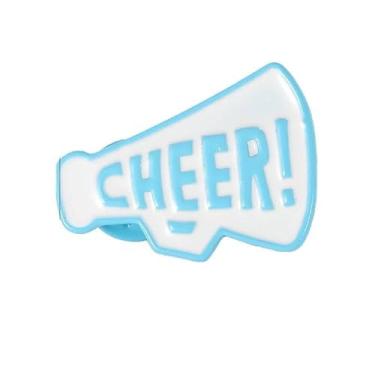 Imagem de CHEER Broche Megafone Megafone Cheer Game Day Emblema Esmalte Futebol Bola de Rugby Esportes Torcida Equipe Esportes Fãs Favores, Liga de aço, Sem Pedra Preciosa