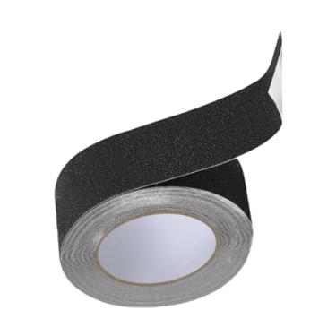 Imagem de Generic Fita adesiva antiderrapante, fita preta de segurança, fita adesiva resistente, antiderrapante para escadas, banheiras, escadas, rampas, 5cmx500cm