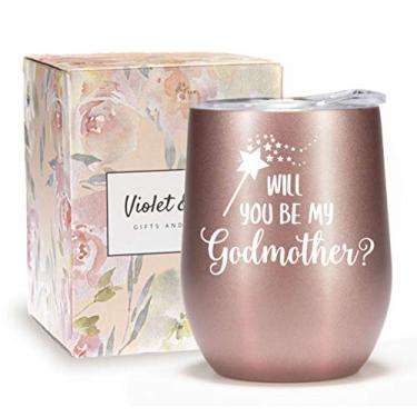 Imagem de Presente de proposta Godmother Copo de vinho de 355 ml Will You Be My Godmother Novo anúncio de padrinhos Caneca de café Lembrança