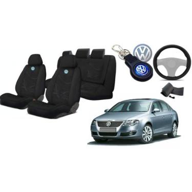 Imagem de Combo Completo: Capas de Banco Passat 2005-2012 + Volante + Chaveiro E